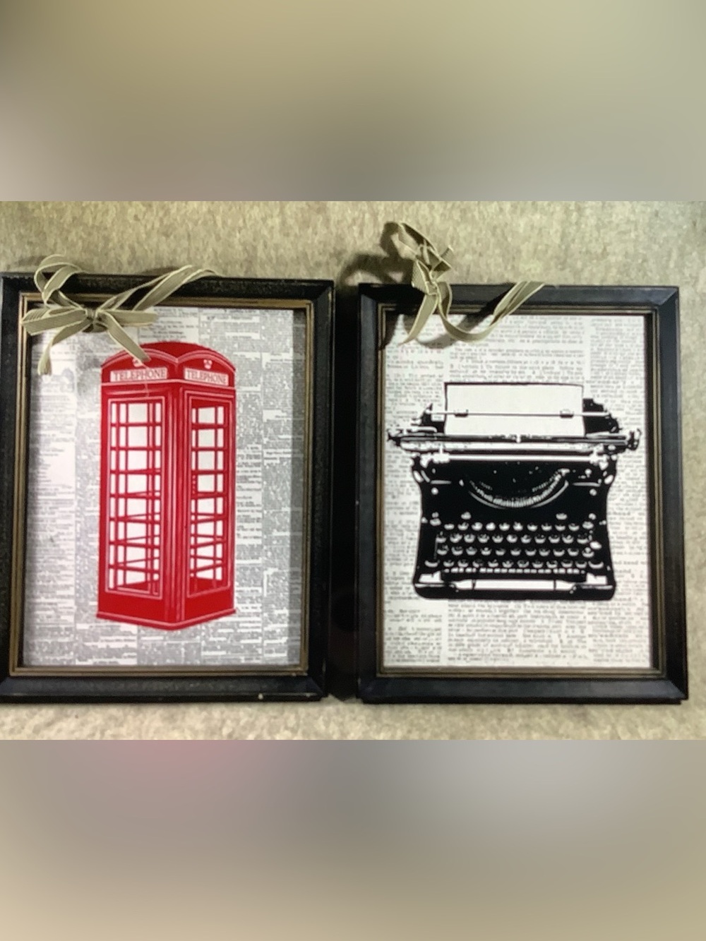 Cute pair of retro wall prints for office or study